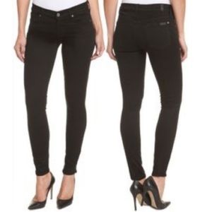 7 For All Mankind Black Denim Skinny Solid Jean 32